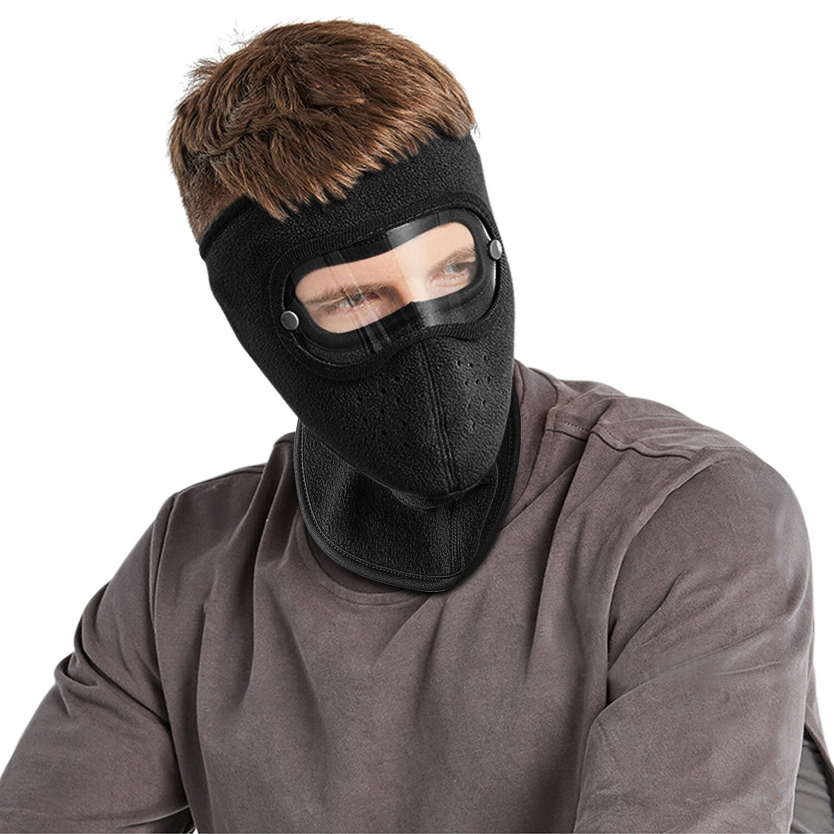 Winter Wool Face Mask with Goggles Full Face Windproof Dust Helmet
