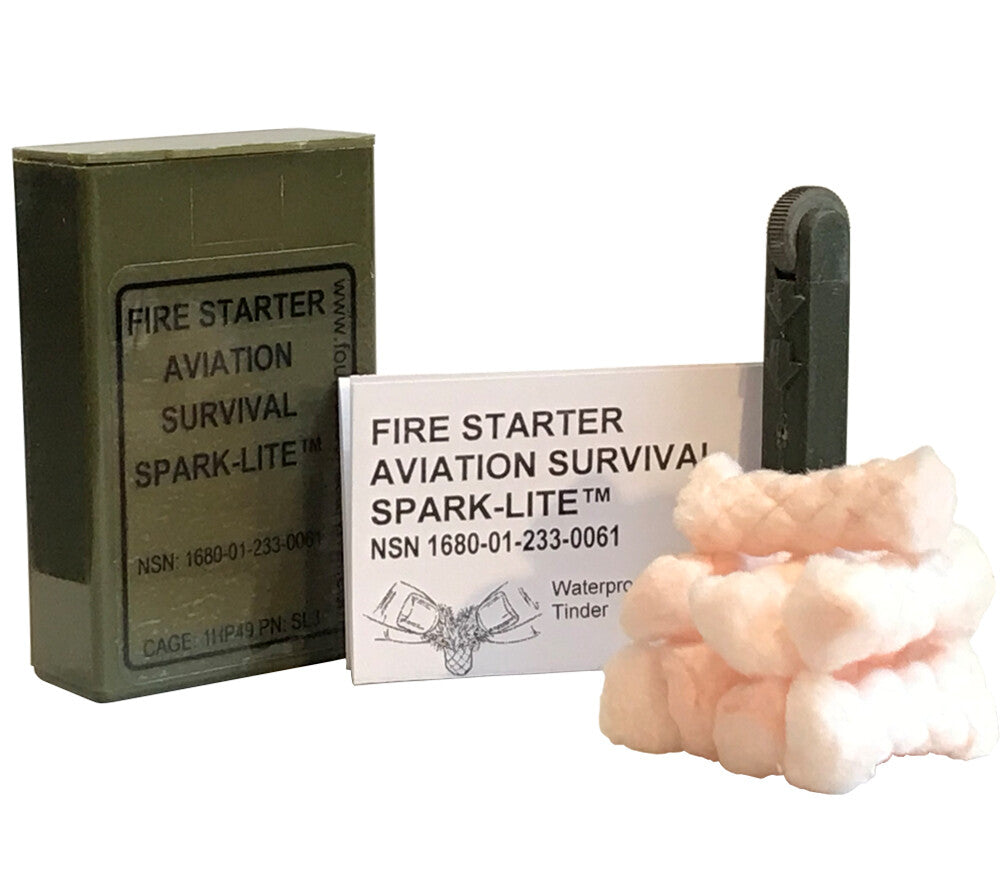 Military Fire Starter Kit with Tinder-Quik Tabs - Olive Drab Survival Tool