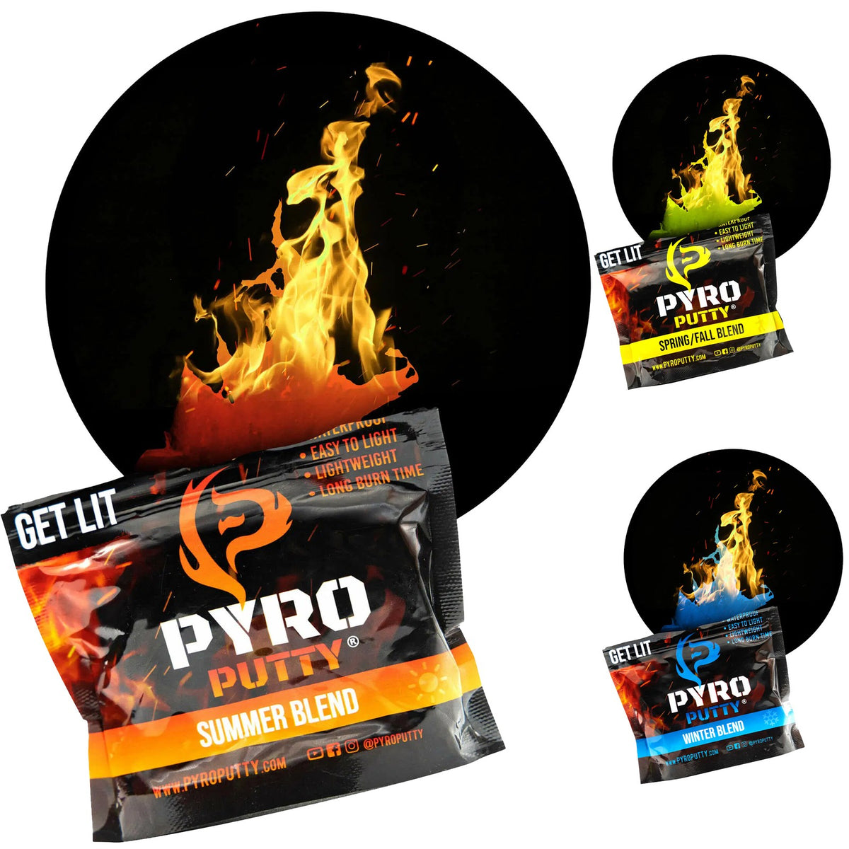 Pyro Putty Fire Starting Kit - Resealable Bag, Multiple Colors