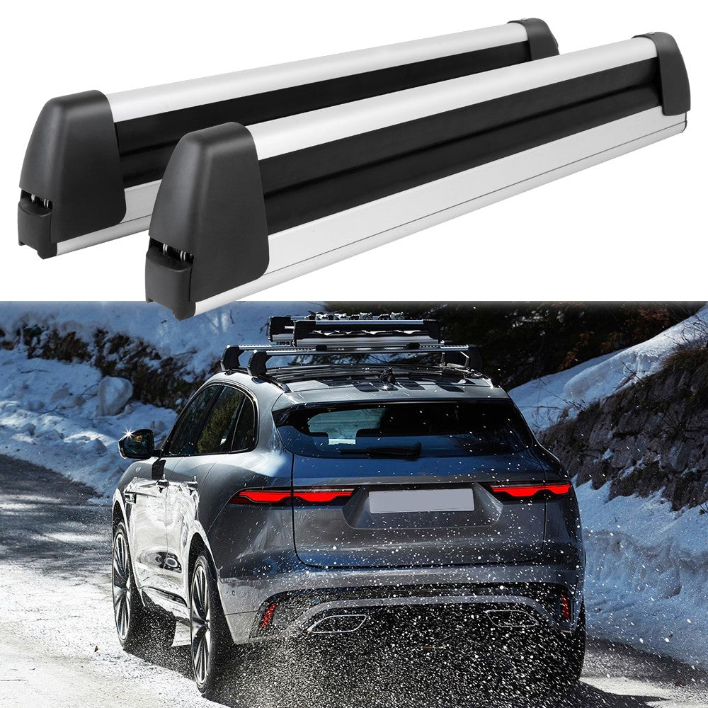 Roof Rack Cross Bars for Ski Snowboard Carrier with Lock - Fits Jaguar F-Pace 2017-2025