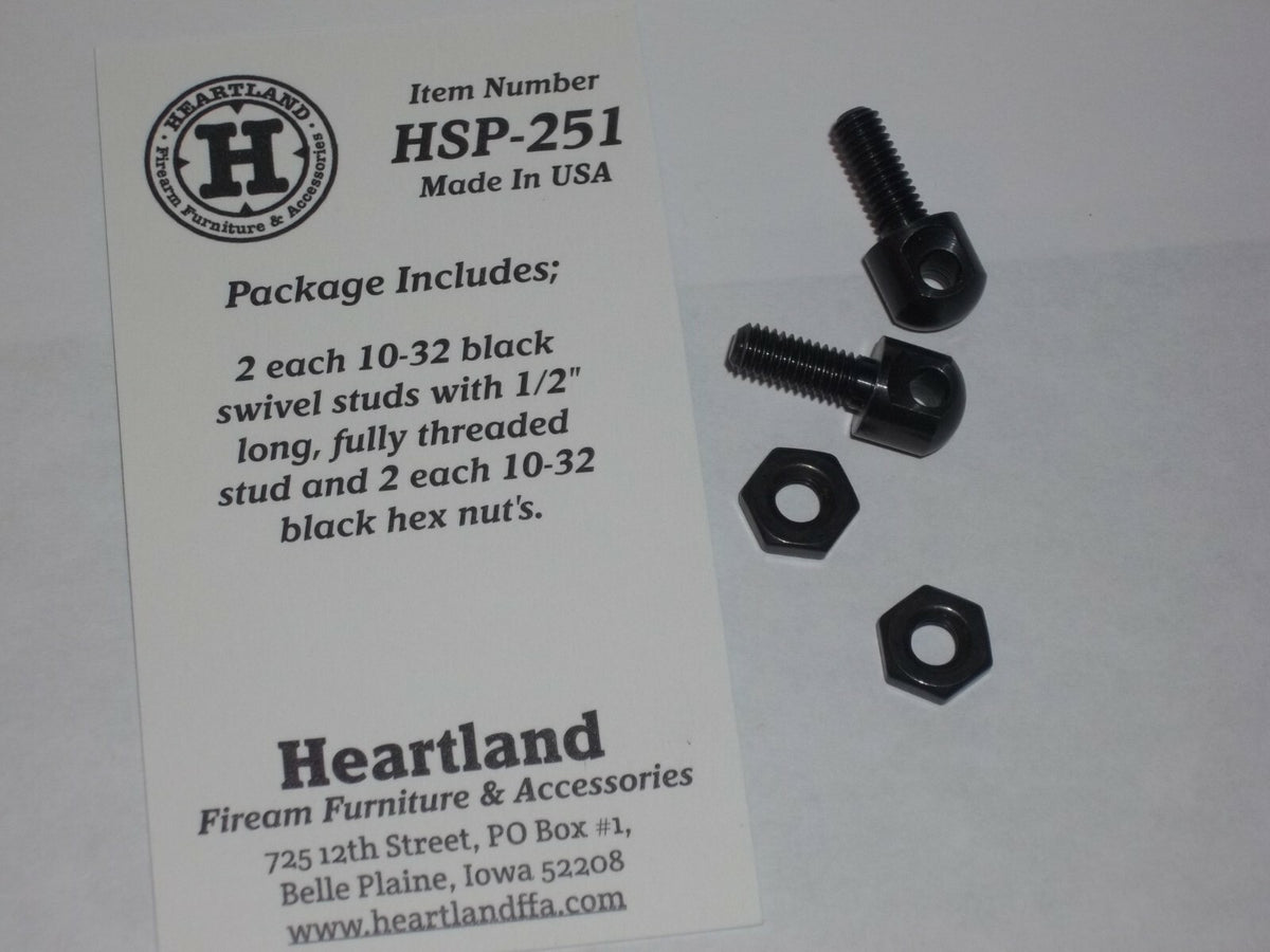 USA Made Swivel Studs with Nuts for Firearms - 1/2 Inch Threaded