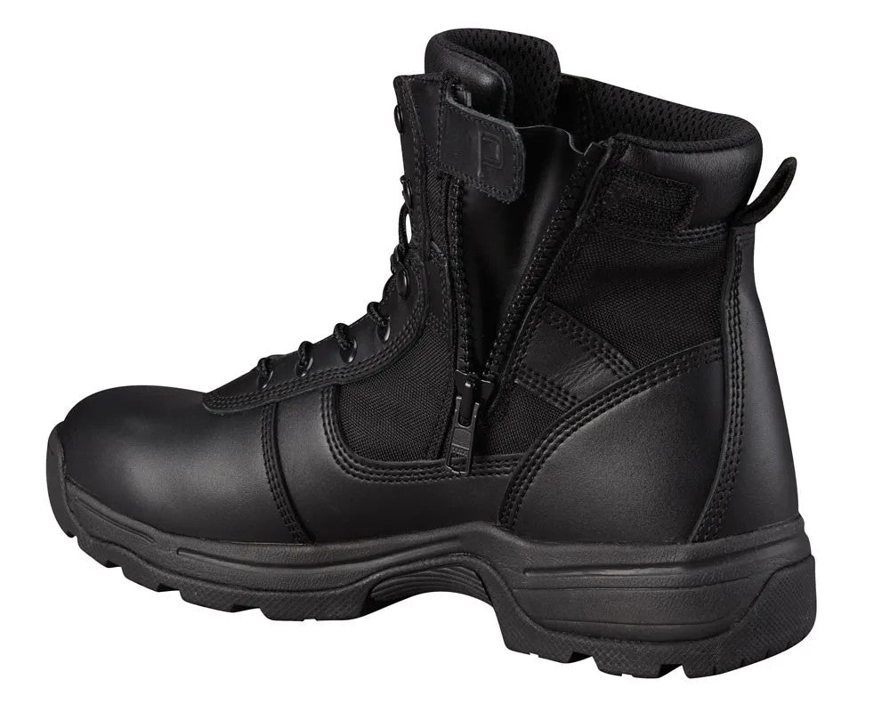 Men's Tactical Waterproof Side Zip Military Boots - Full Grain Leather, 6 Inch