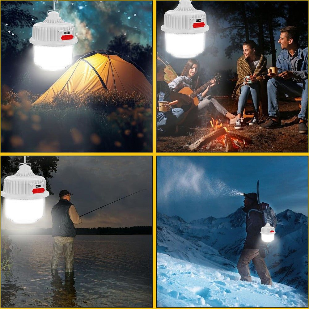 Solar Portable Rechargeable LED Camping Lantern with USB Charger - All Variants