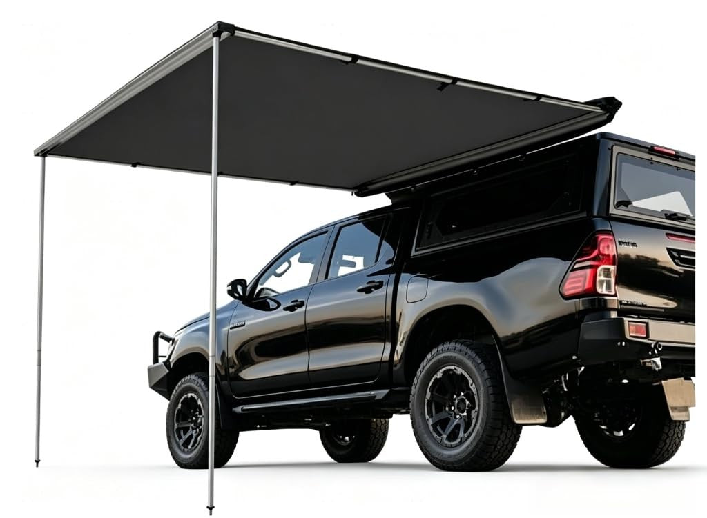 Vehicle Awning 6.6x10ft Waterproof UV50+ Shade with Aluminum Poles