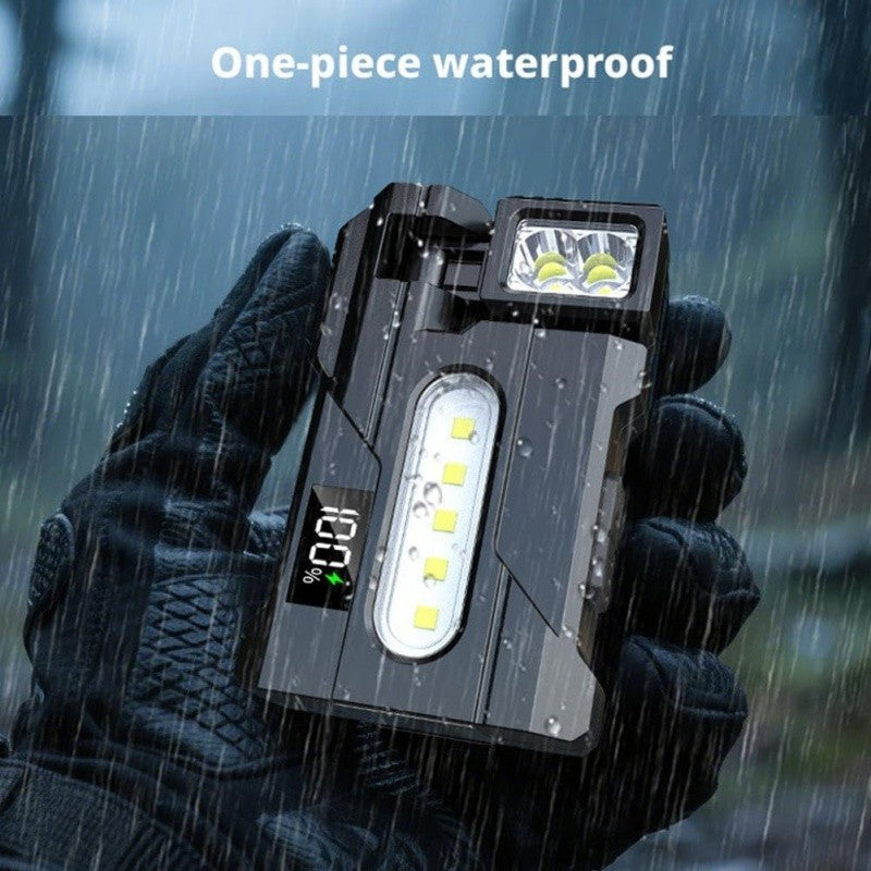 Rechargeable LED Flashlight Set - Portable EDC with RGB Warning Lights