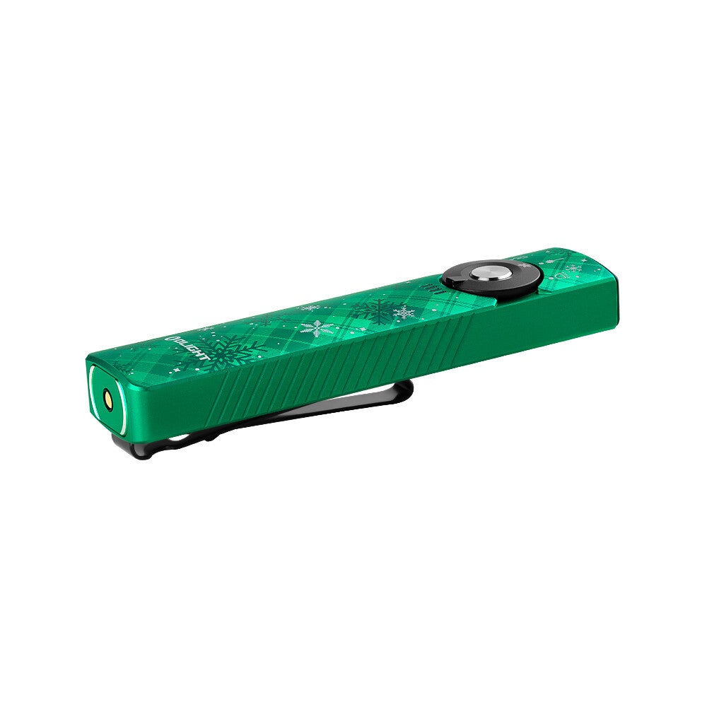 Olight Arkfeld Pro Snowflake Green CW Flat Flashlight - 1300 Lumens, LED, UV, Laser