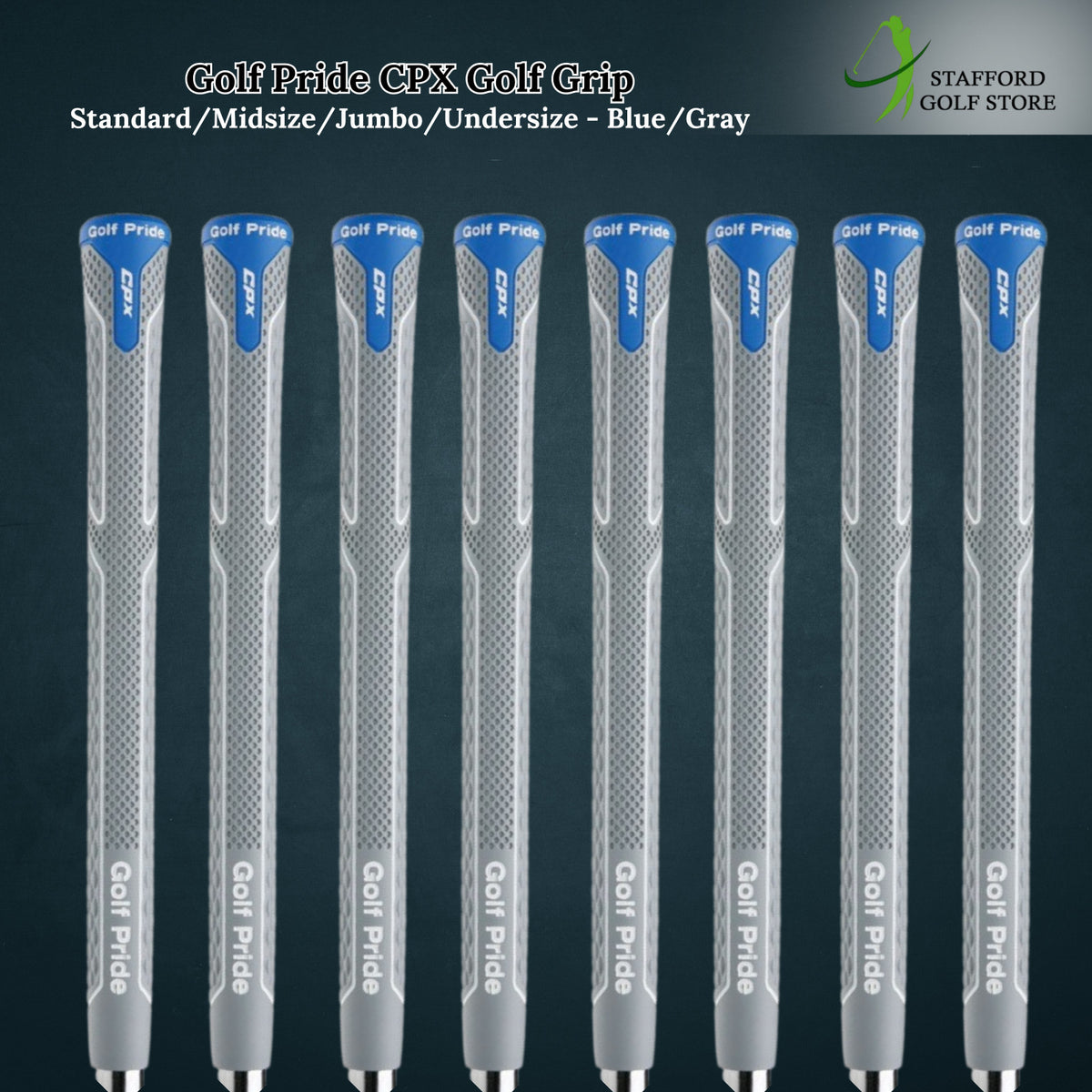 Golf Pride CPX Golf Club Grips Midsize Jumbo & Undersize Blue Gray
