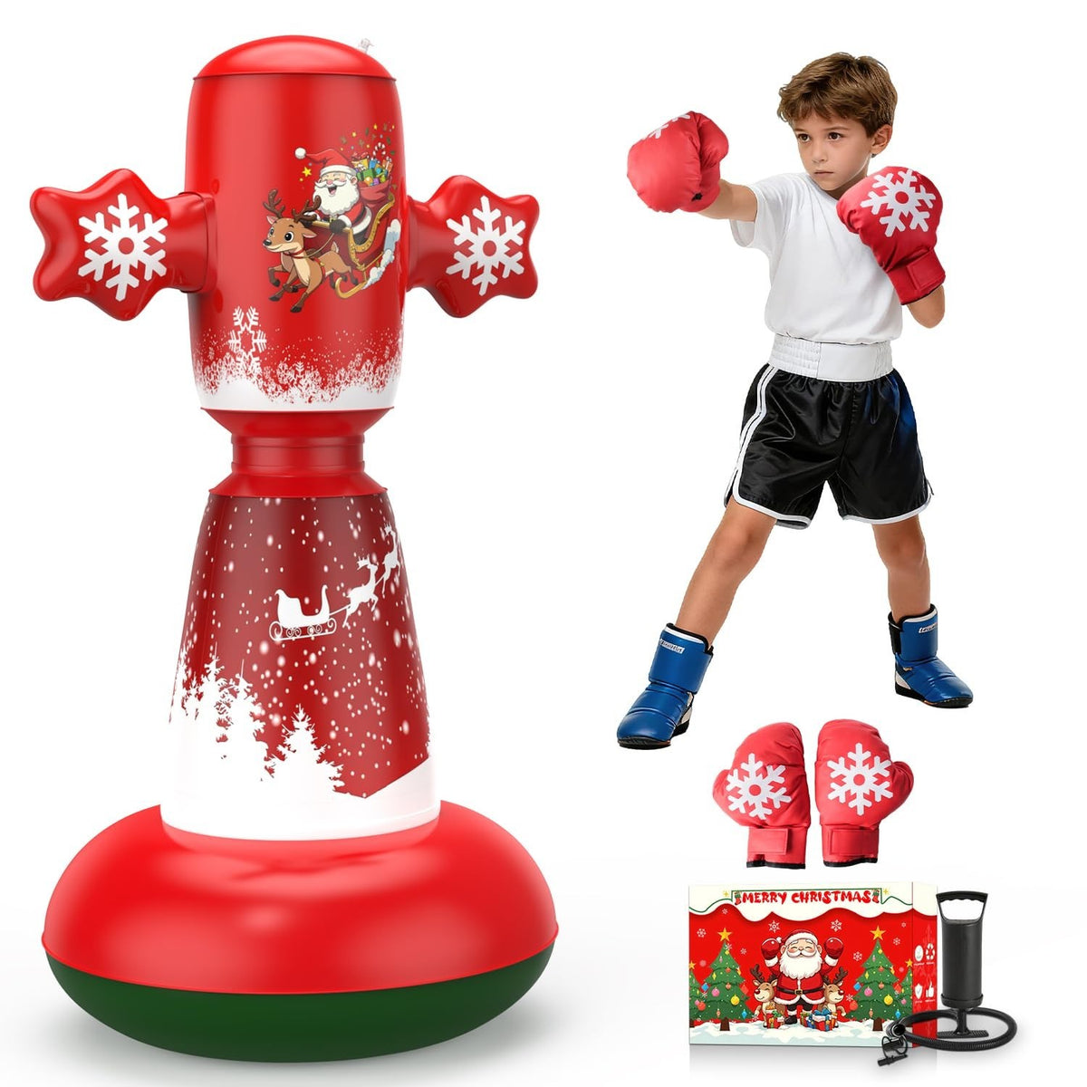 Kids Inflatable Punching Bag - 67 Inch Boxing Set for Karate & Taekwondo Training