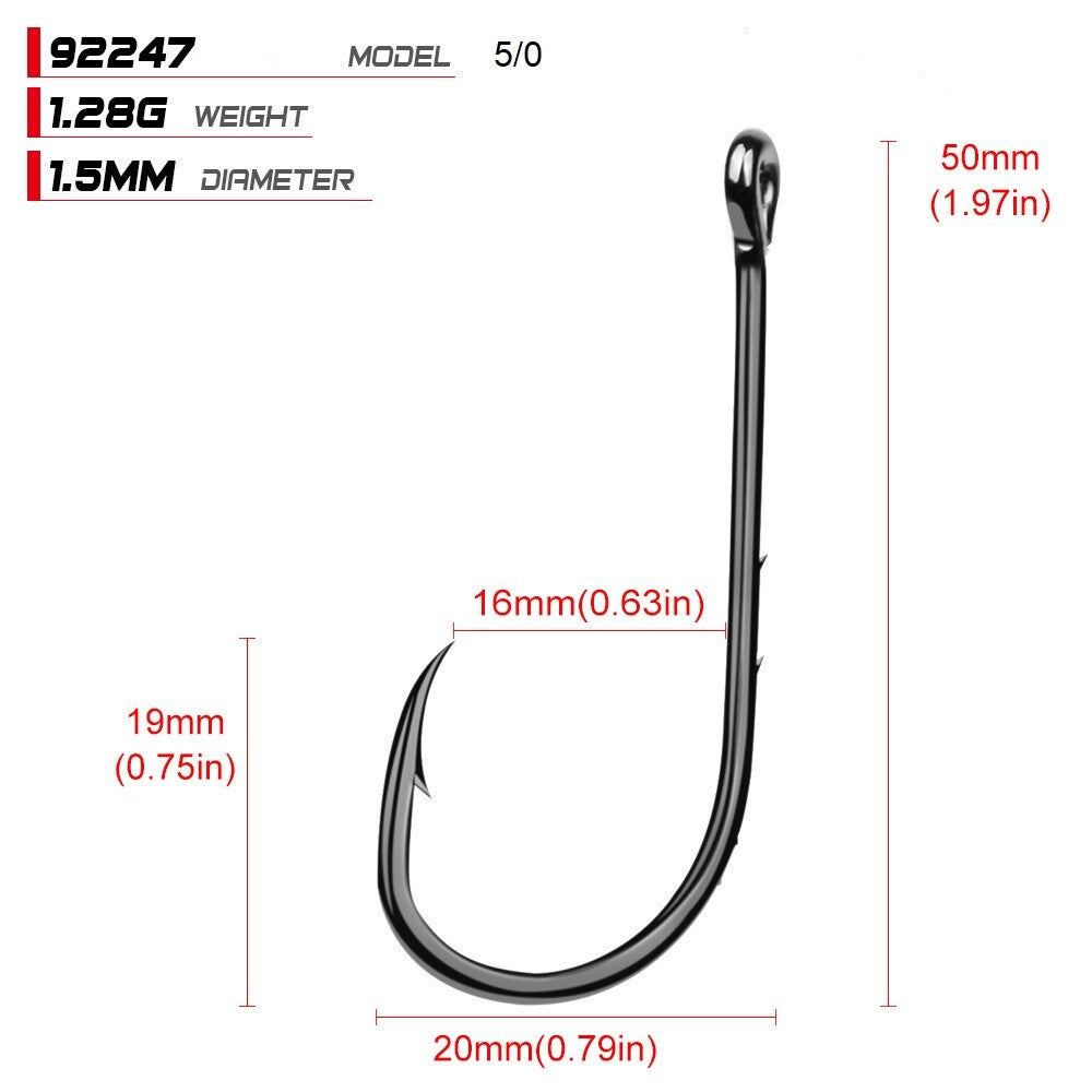 High Carbon Steel Baitholder Fishing Hooks Assortment - Multiple Sizes & Quantities