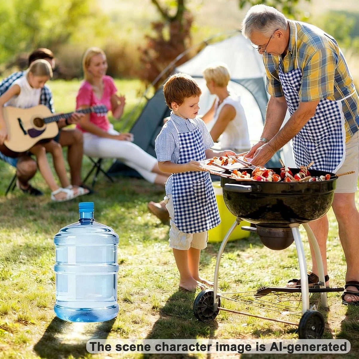 Reusable 5 Gallon Water Jug Caps Leak-Proof Bottle Lids - 55mm, Blue