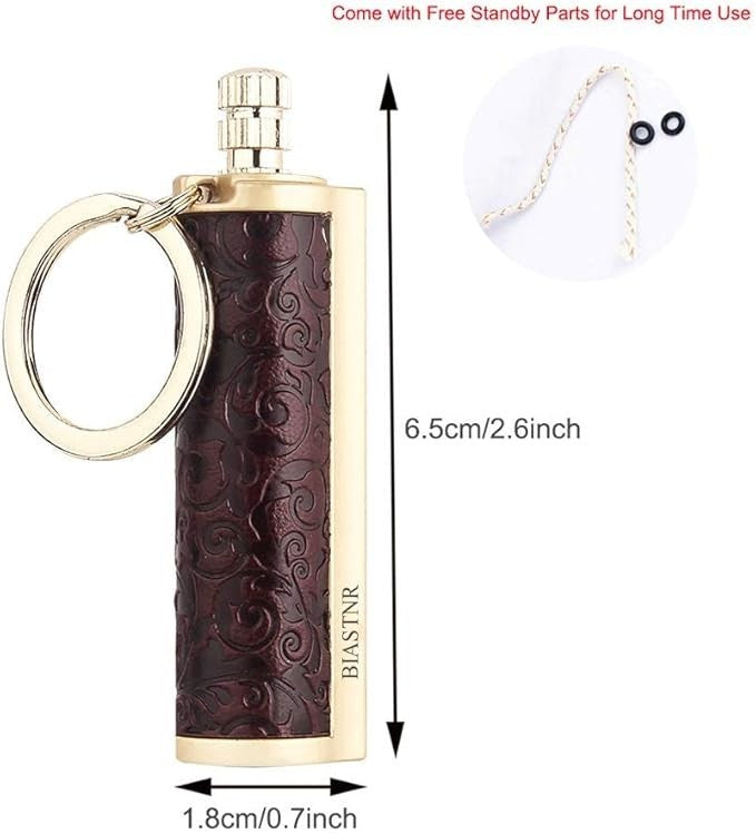 Permanent Match Keychain Fire Starter - Refillable Flint Lighter for Camping & Outdoor Use
