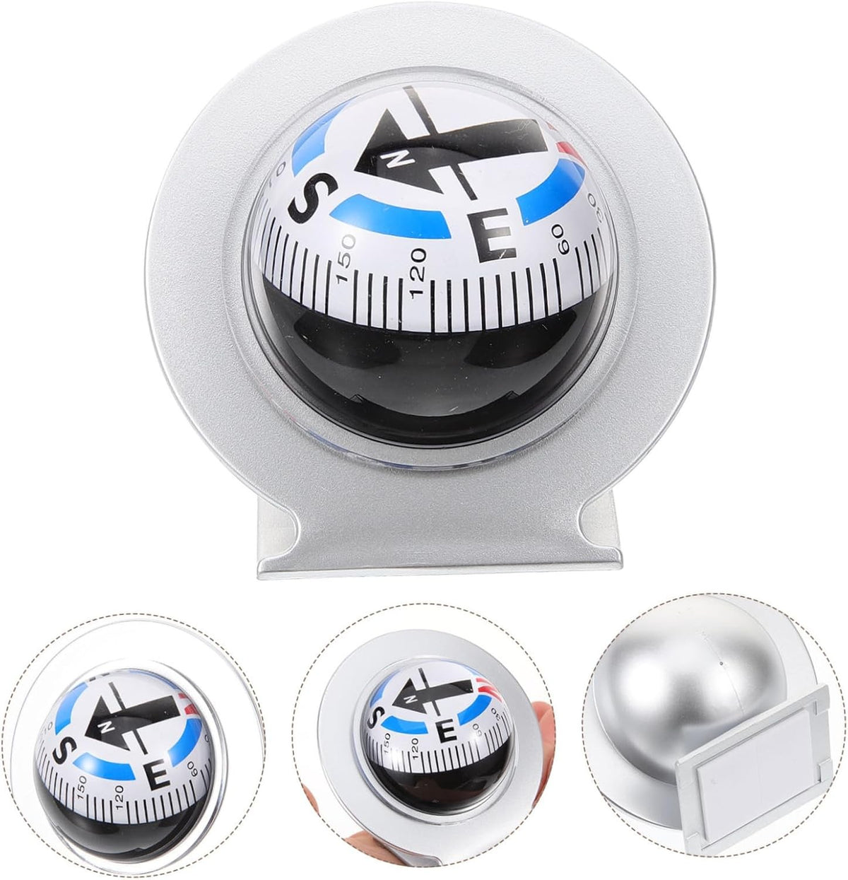 Adjustable Car Dashboard Compass Ball for Vehicle Navigation Marine Boating