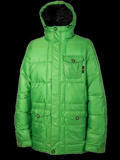 Men's Down Insulated Snowboard Jacket - Green, Size Large