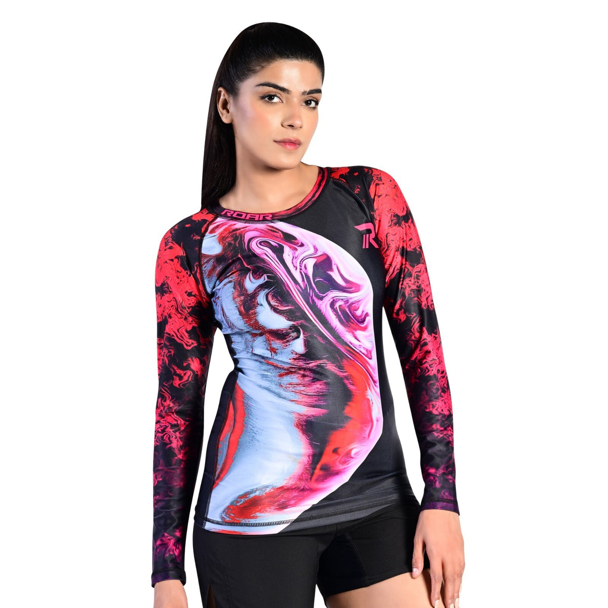 Long Sleeve MMA Rash Guard for Women Compression Fight Wear BJJ Wrestling