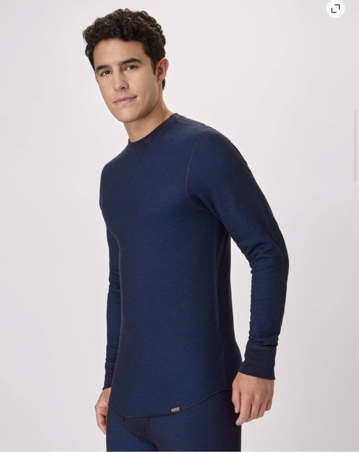 Men's Reversible Knit Thermal Top - Blue, Size Medium, Hanes Originals