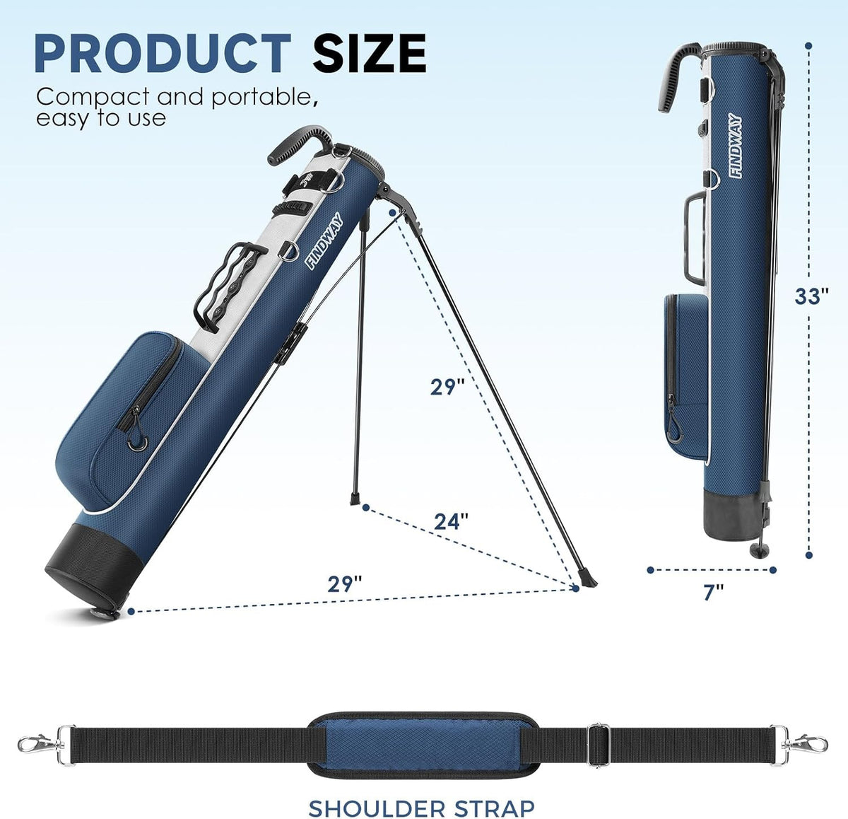 Lightweight Golf Stand Bag for Driving Range and Par 3 Courses