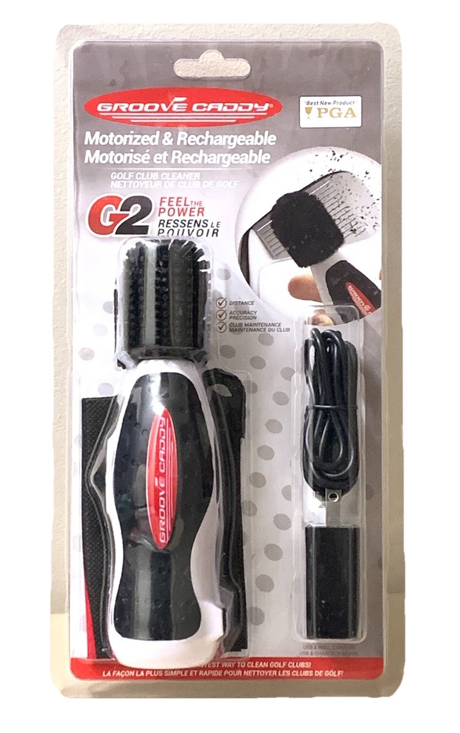 Motorized Golf Club Cleaner G2 Rechargeable White Black - Groove Caddy