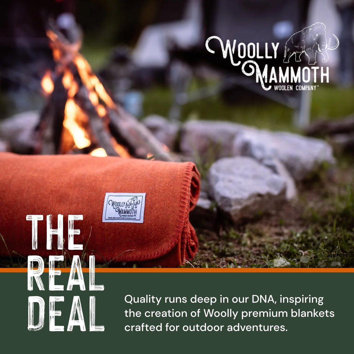 Merino Wool Camping Blanket 66x90 Inches - Warm Outdoor Throw