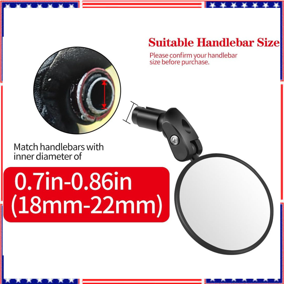 Adjustable Bicycle Rearview Mirror Set - Handlebar Bike Mirrors 2 Pack