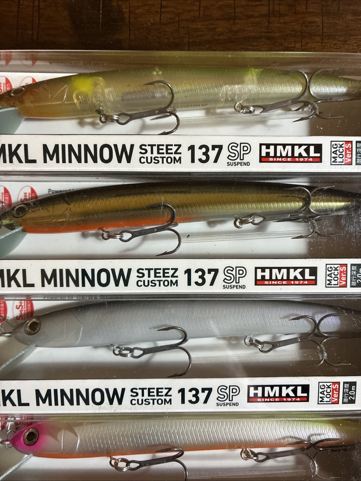 (Lot of 4) Daiwa Steez HMKL Minnow SC 137 SP Fishing Lures - Multi-Color Set