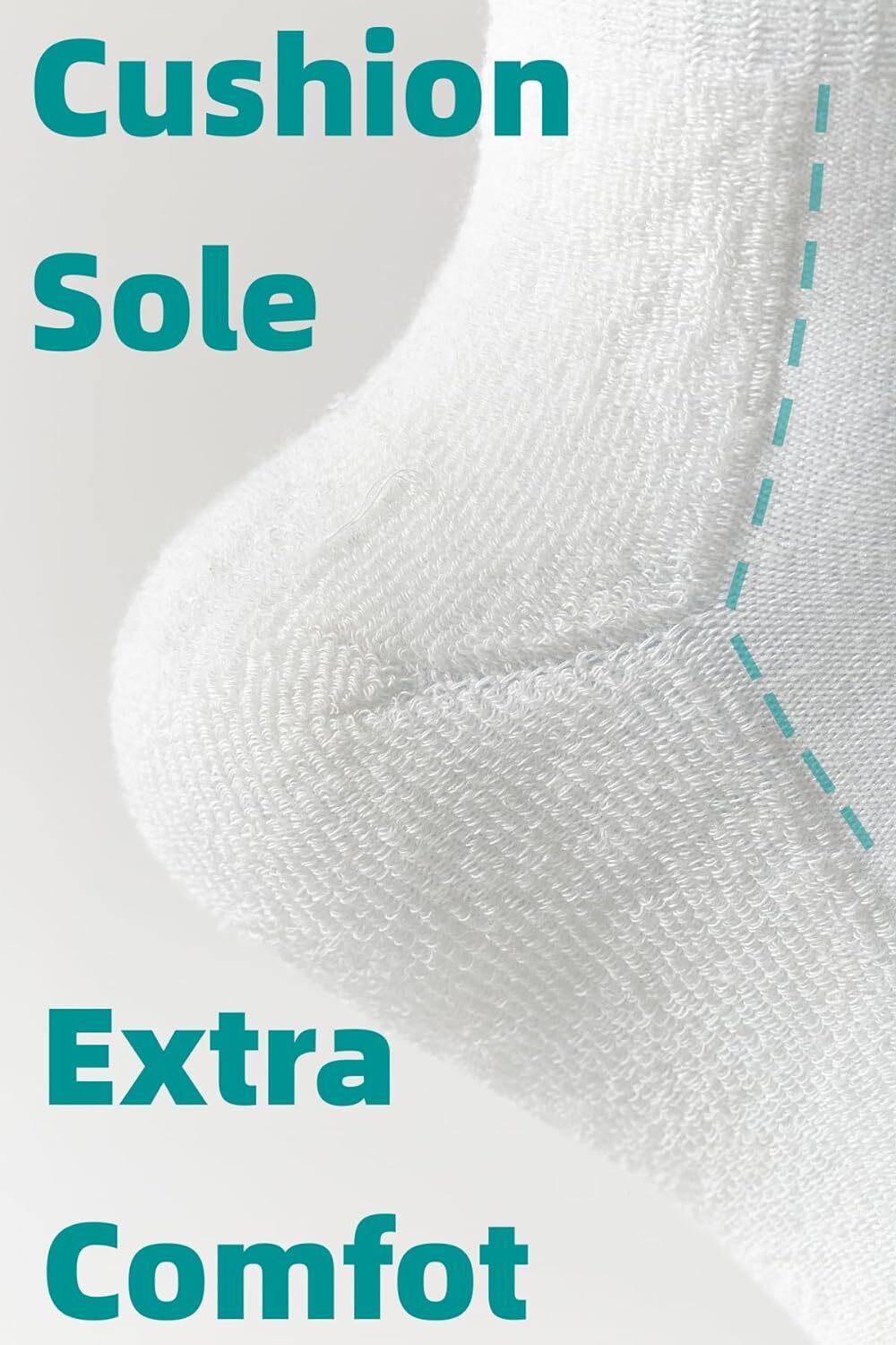 Women's Cushioned Cotton Striped Crew Socks - Vintage Quarter Fit, White