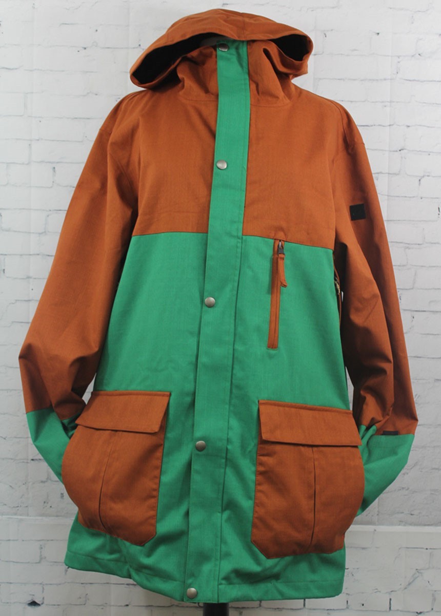 Men's Snowboard Shell Jacket - Waterproof & Breathable, Kelly Green, Large