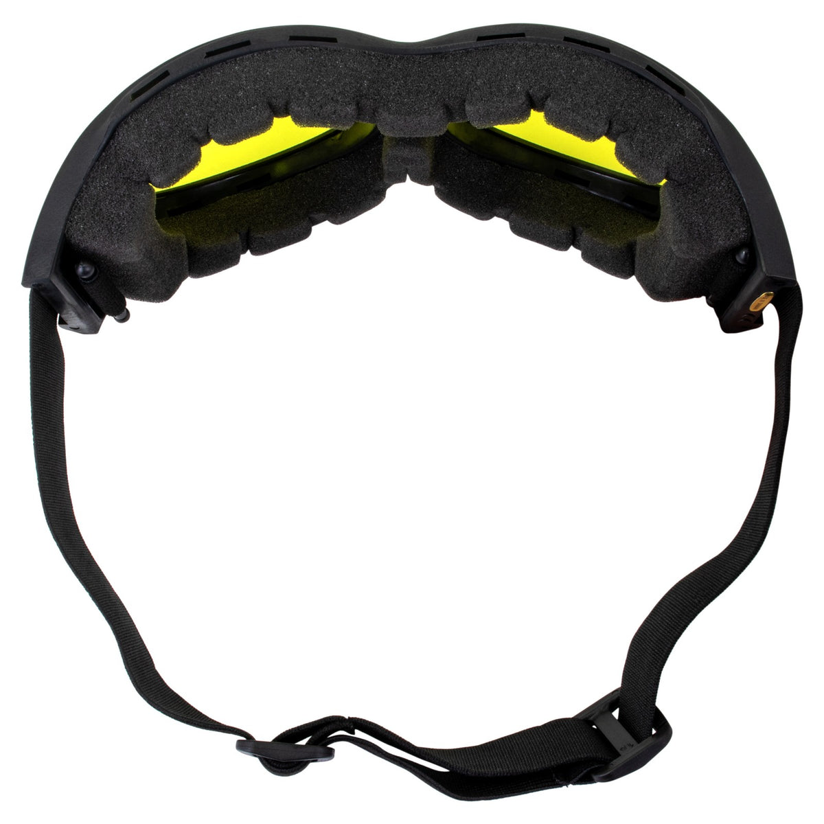 Black Frame Motorcycle Goggle Kit with Smoke and Yellow Lenses - Over Glasses Safety Eyewear