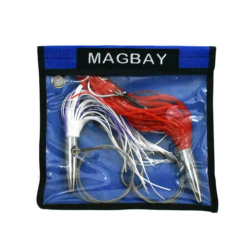 2 Pack High Speed Skirted Wahoo & Tuna Fishing Lures with 6 Ft Leader & Bag
