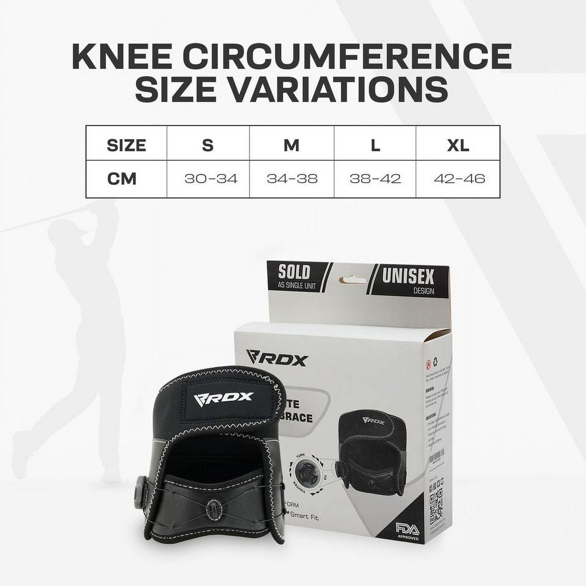 Adjustable Knee Support Brace with FlexDial System for Pain Relief, ACL & Arthritis