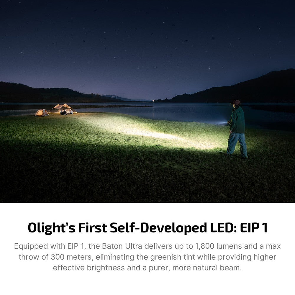 Olight Baton Ultra Olive Green Compact Dual Switch LED Flashlight 1800 Lumens