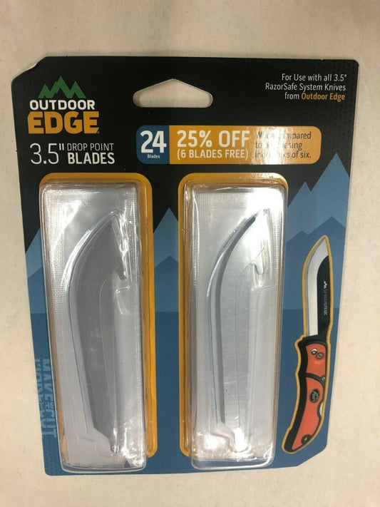 Outdoor Edge 24-Pack 3.5-Inch RazorBlades Replacement Set for RazorLite RazorPro