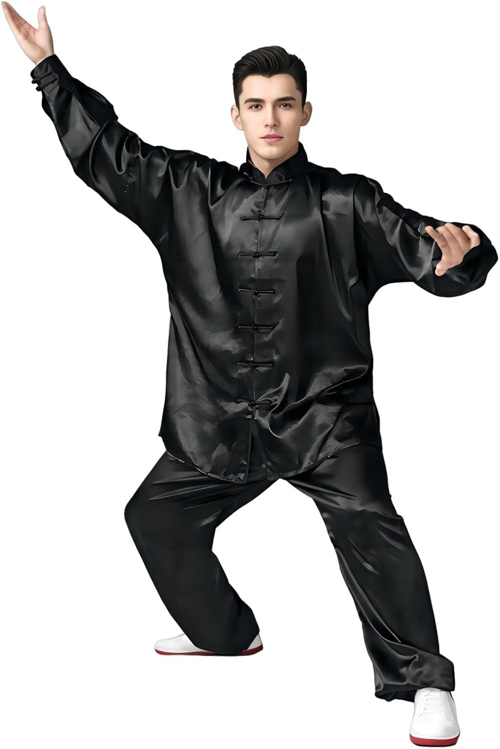 Lightweight Silk Tai Chi Uniform with Mandarin Collar - Unisex X-Large