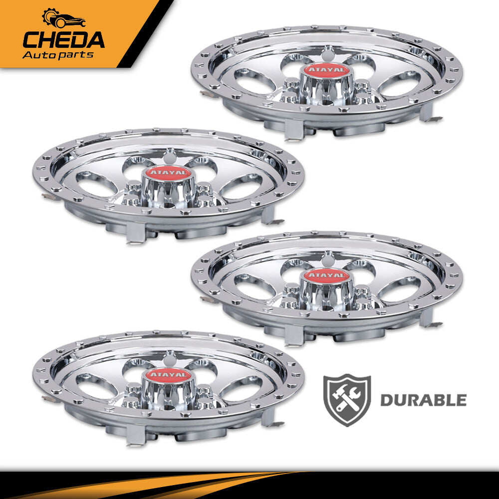 10-Inch Golf Cart Hub Caps - Chrome Wheel Covers for EZGO Club Car Yamaha
