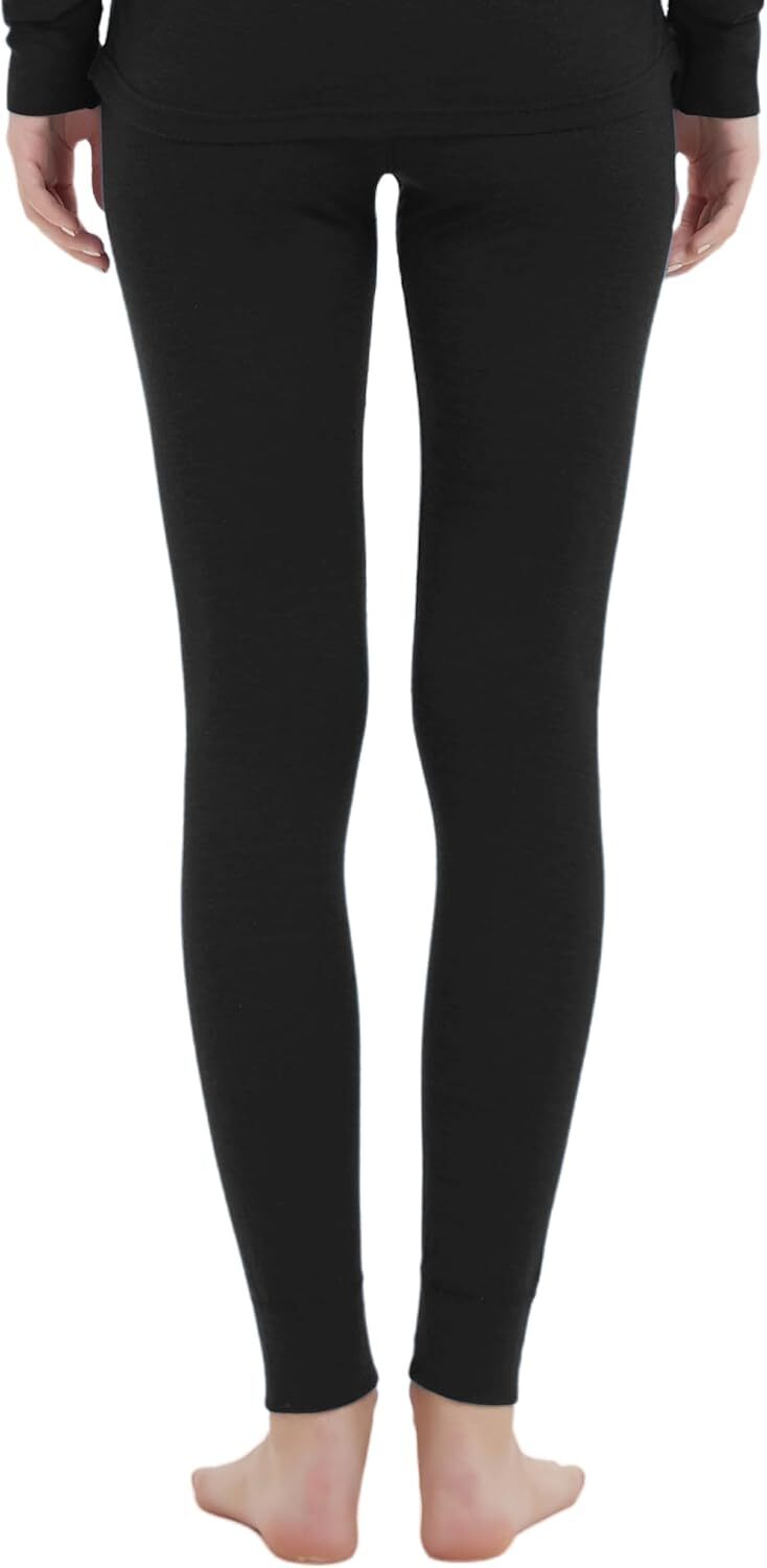 Merino Wool Base Layer Pants for Women - Thermal Long Johns, Breathable & Soft