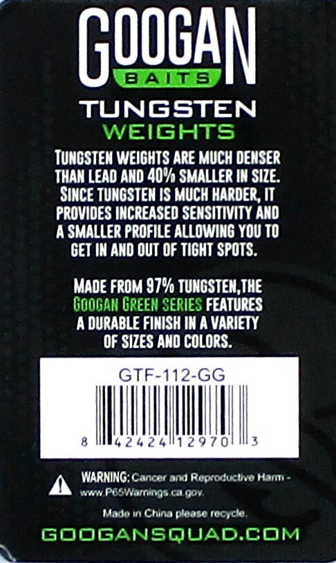 Fishing Tungsten Bullet Worm Weights 1.5 Oz - Green, Pack of 6