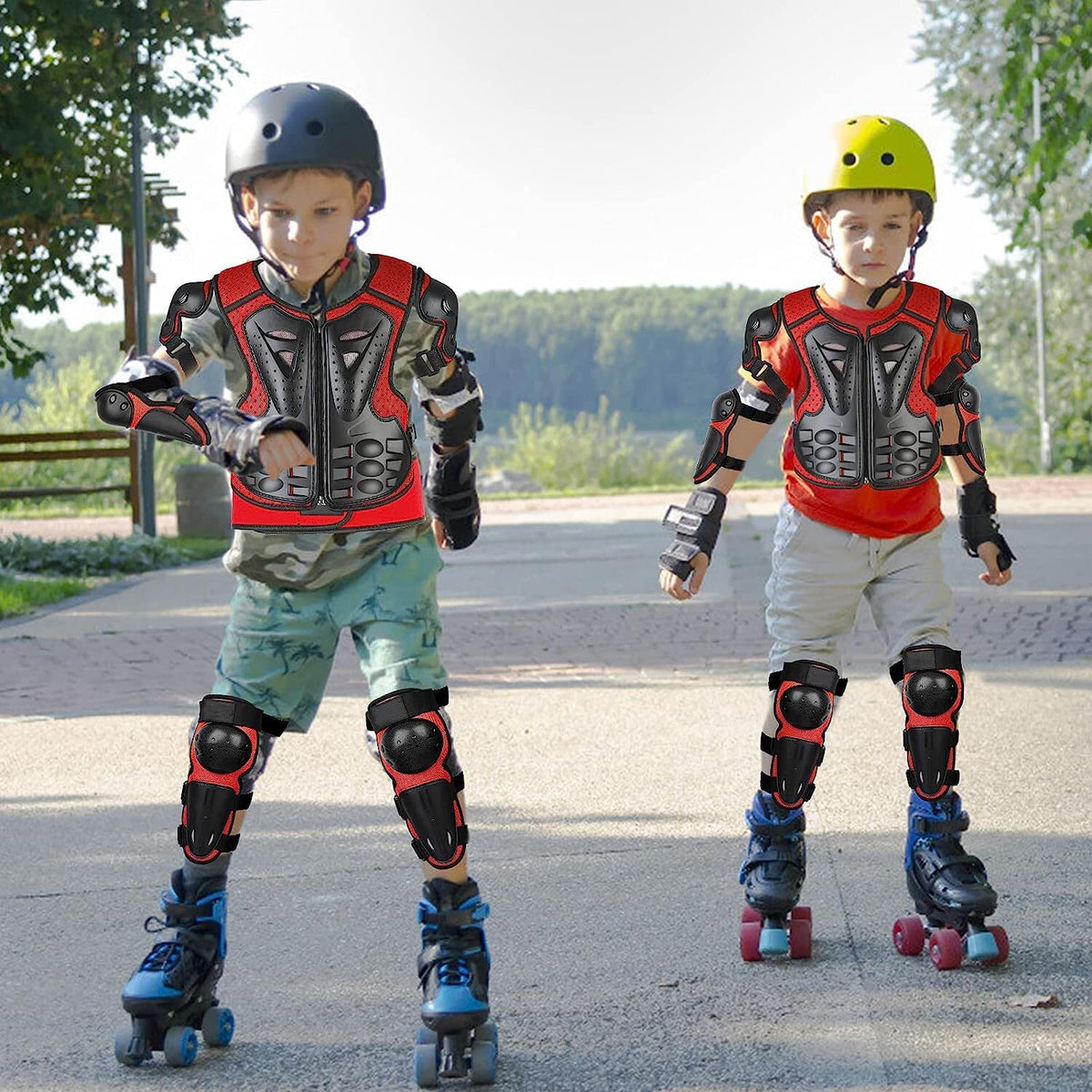Kids Motorcycle Armor Suit with Chest, Knee & Elbow Pads - Dirt Bike Safety Gear