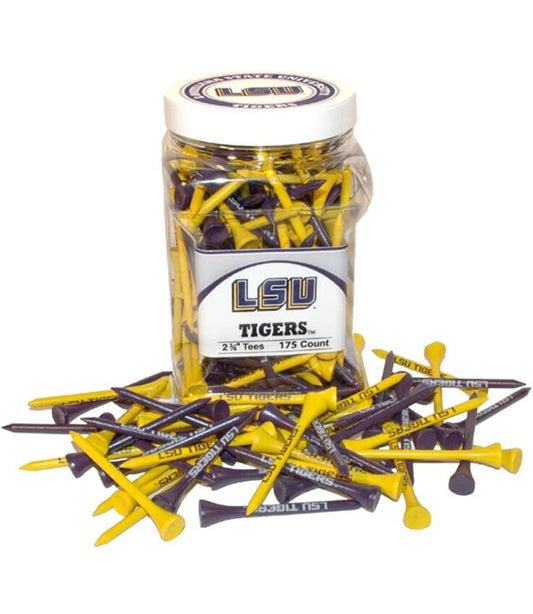 Golf Tees 175 Pack - 2.75 Inch NCAA LSU Tigers Yellow Purple