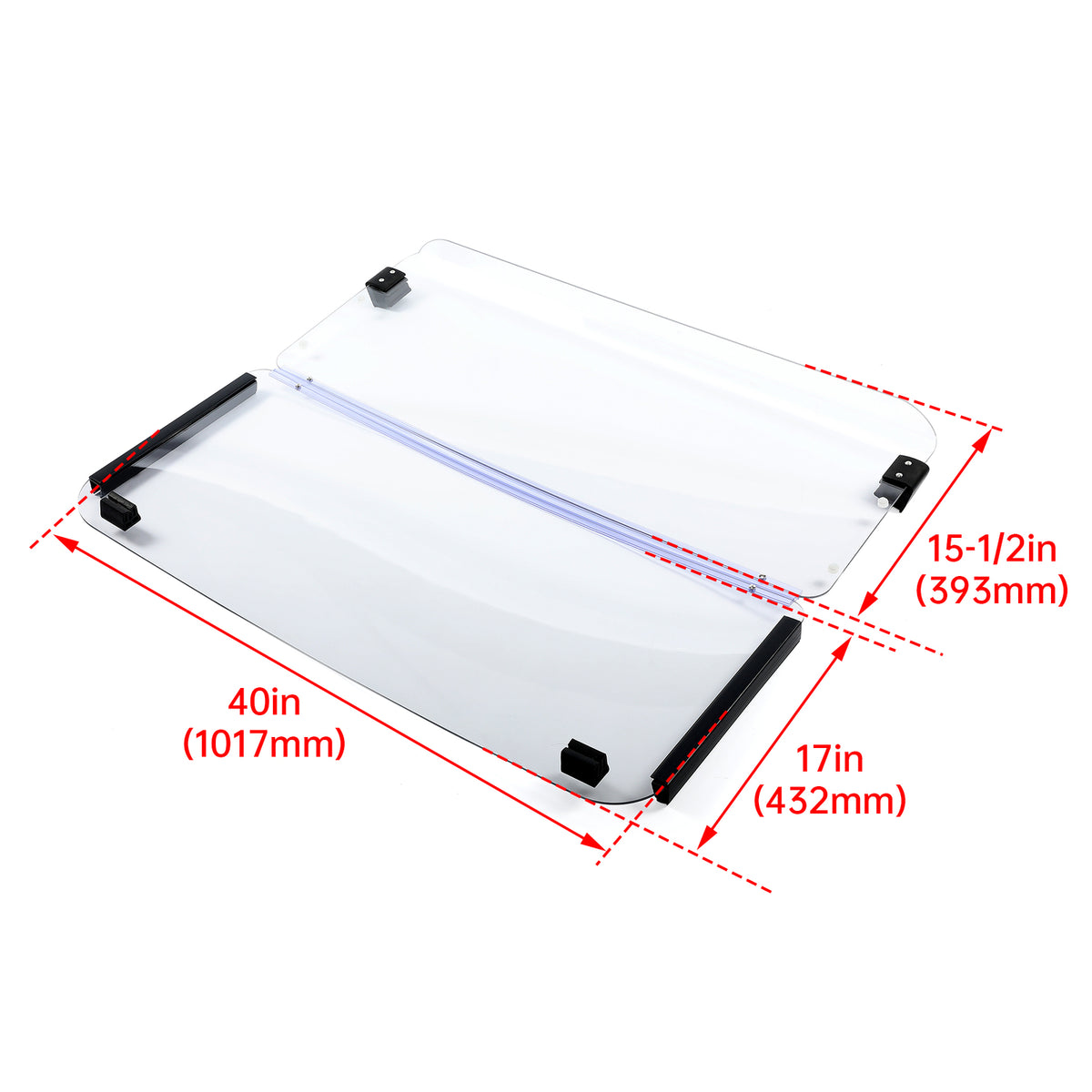 Golf Cart Front Windshield for Yamaha G2 G9 G2A G2E G9A G9E 1985-95 - Folding Clear Plastic