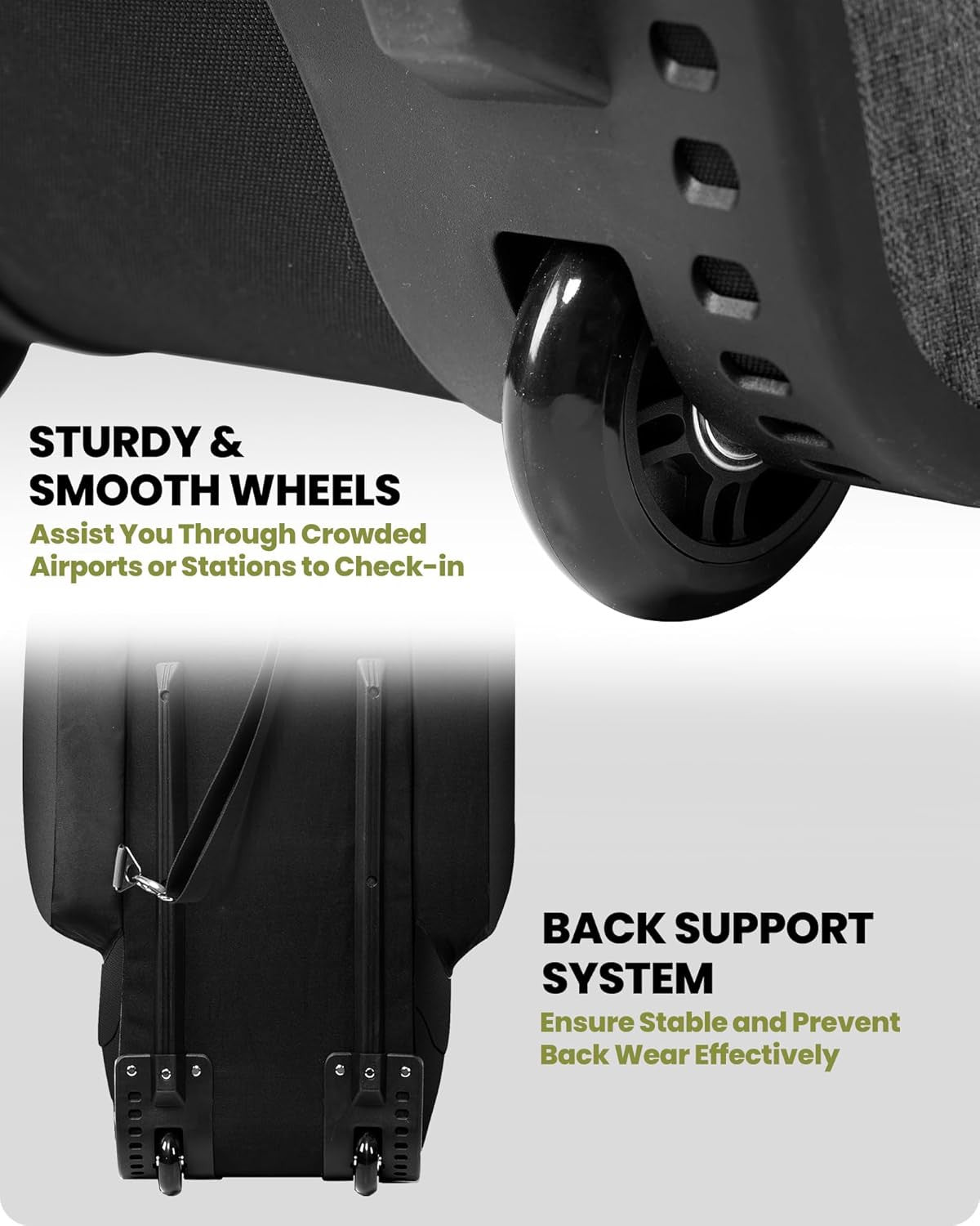Golf Travel Bag with Reinforced Wheels and Foldable Design