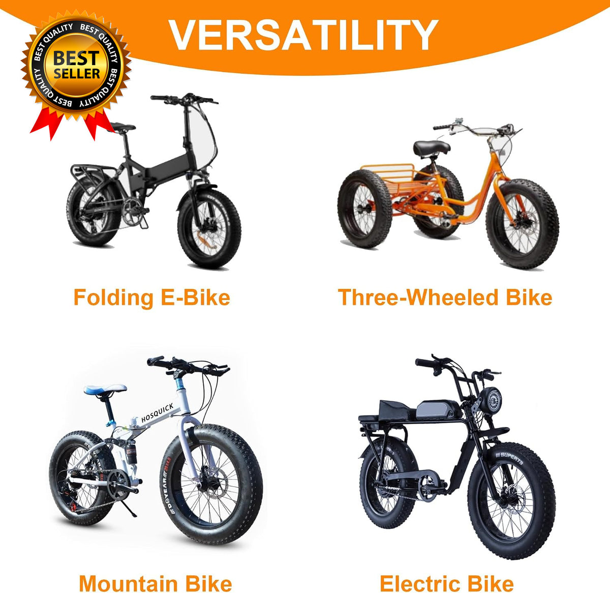 26X4.0 Fat Bike Tire and Tube Set - Foldable Mountain & E-Bike Tire