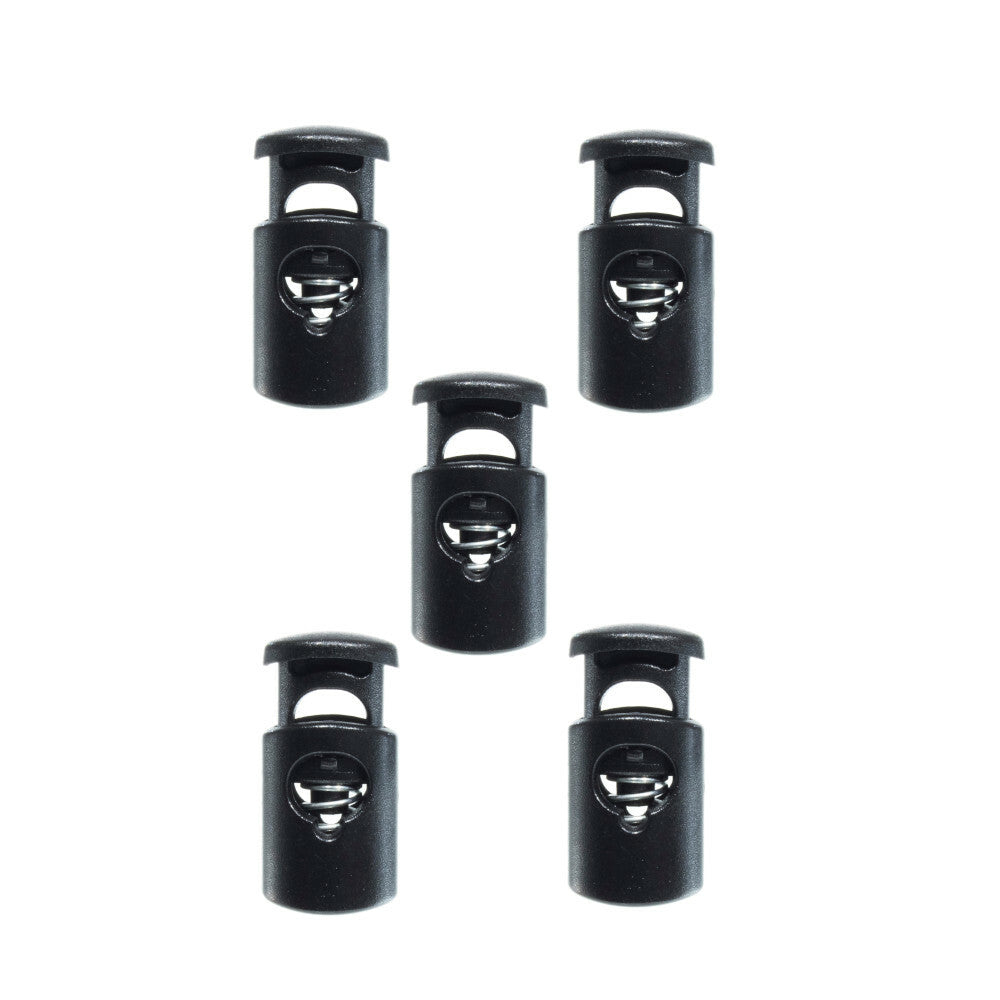 Plastic Toggle Barrel Cord Locks - Shock Cord Stopper Set, 5 Pack
