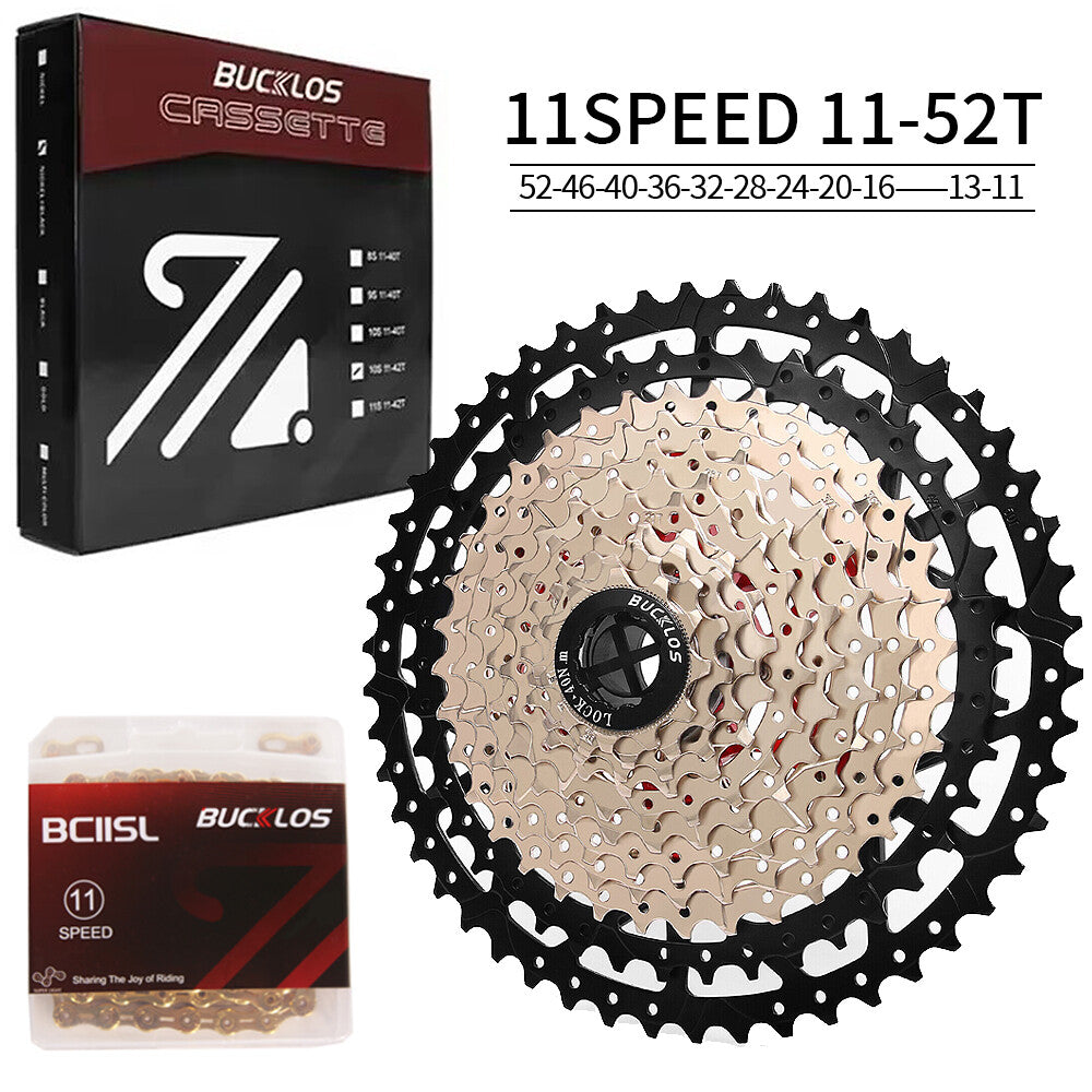Bike Cassette and Chain Set for Shimano SRAM 8-12 Speed, 11-52T