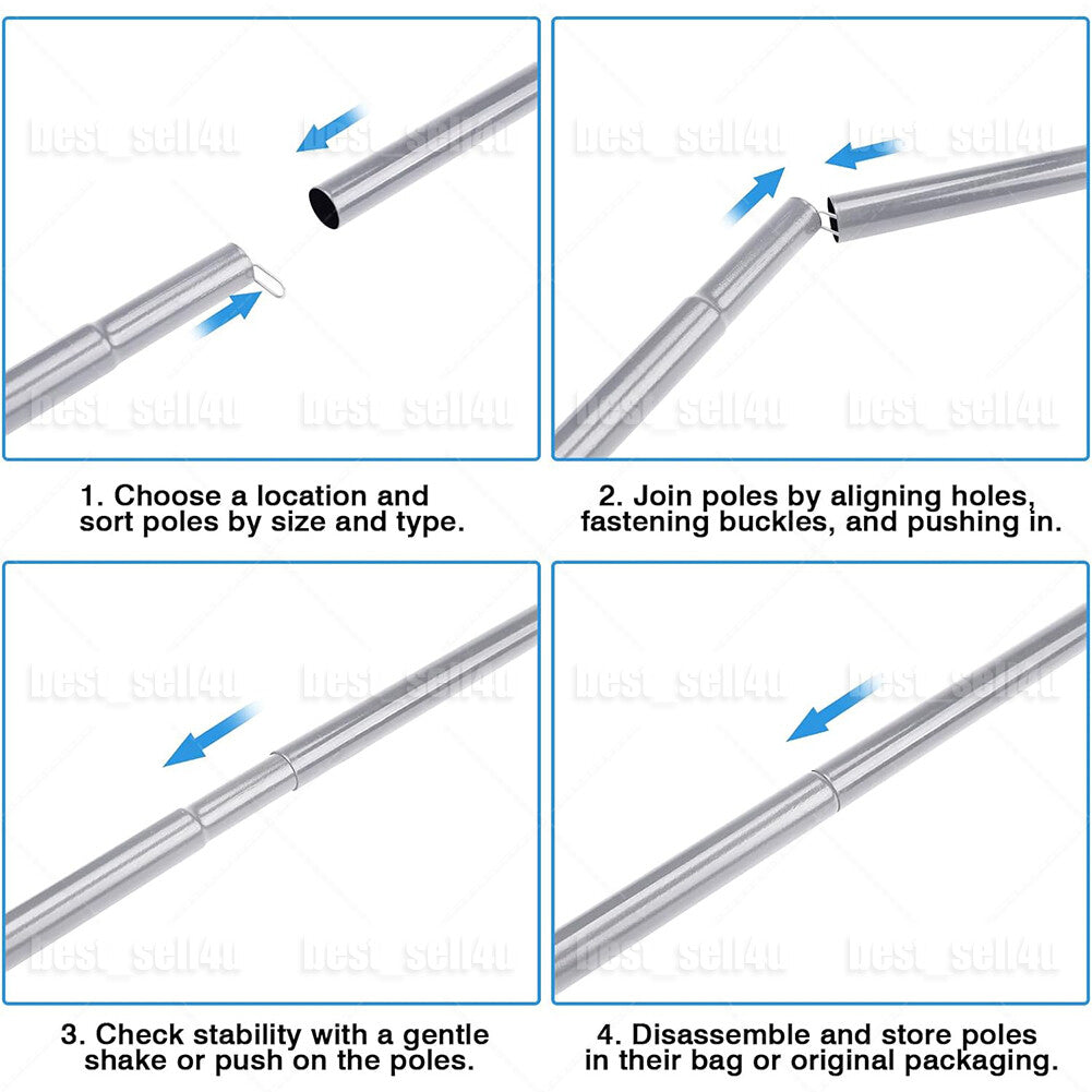 Adjustable Tent Poles Set - Telescopic Canopy Support for Camping & Hiking