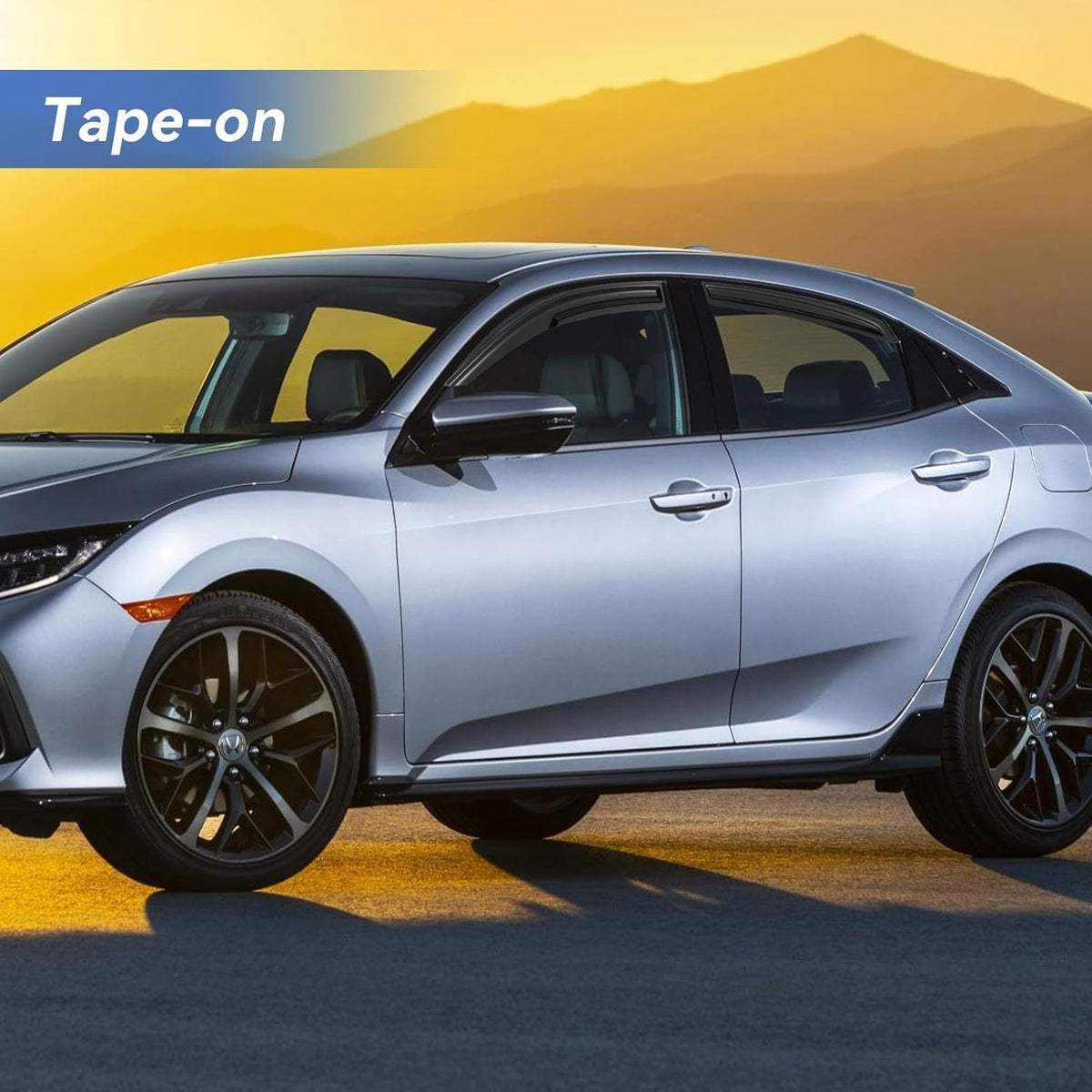 Window Visors Rain Guards for Honda Civic Hatchback 2016-2021 - Out-Channel Side Window Deflectors