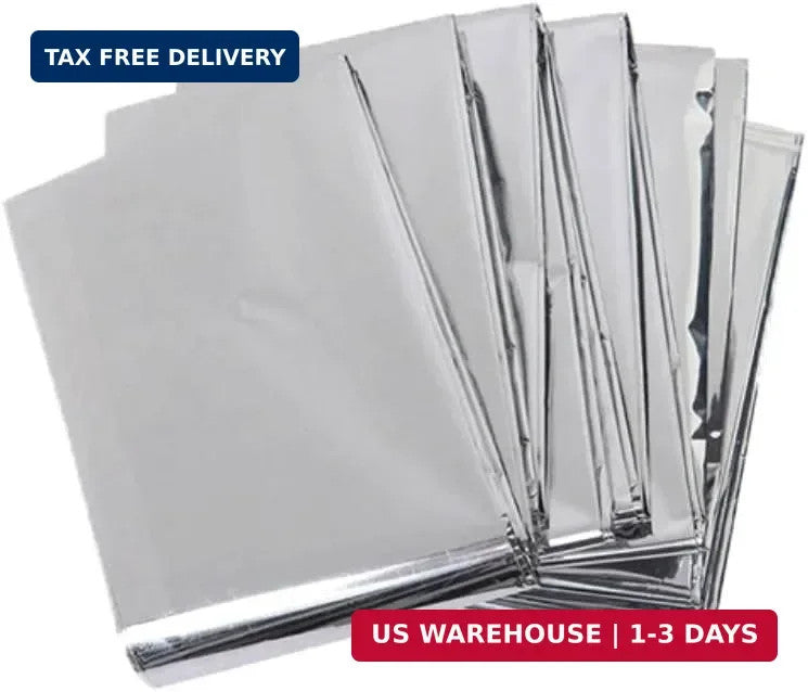 Emergency Mylar Thermal Blankets 12 Pack Waterproof Windproof Survival Blankets
