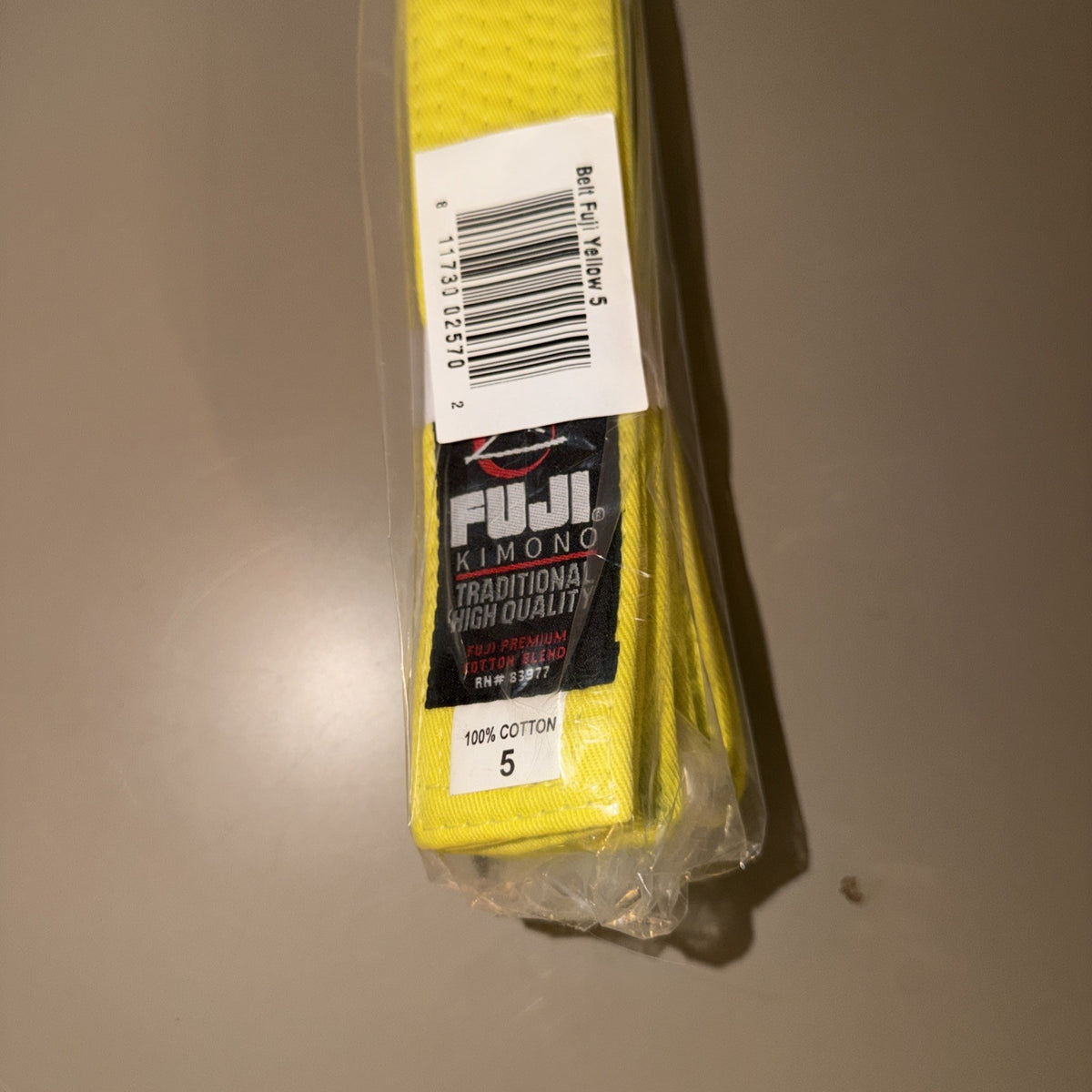 Kids Jiu Jitsu Belt - Yellow Martial Arts Belt for Children Size 5