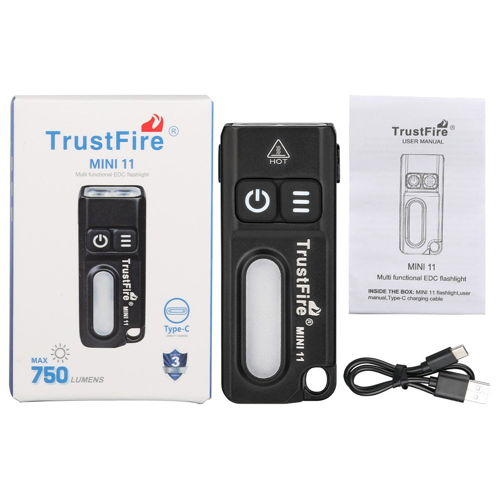 Mini LED Flashlight Rechargeable USB-C Clip Light 750LM for Outdoor & Emergency