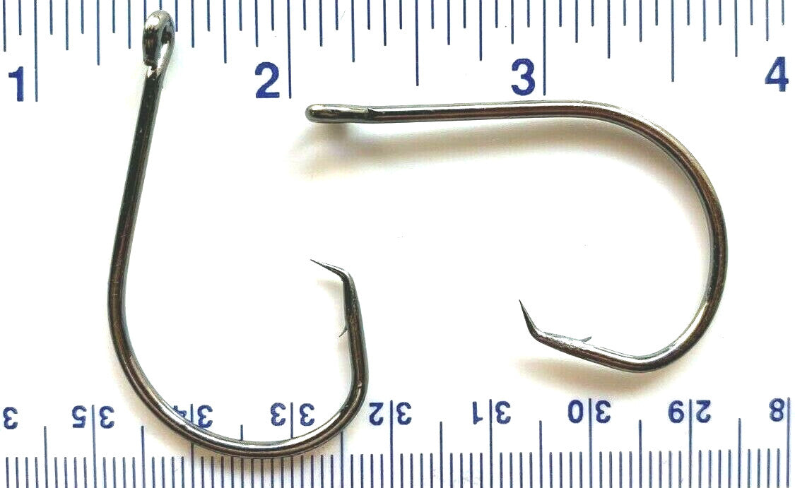 100 Size 6/0 Inline Circle Fish Hooks – Black Nickel, Saltwater & Freshwater