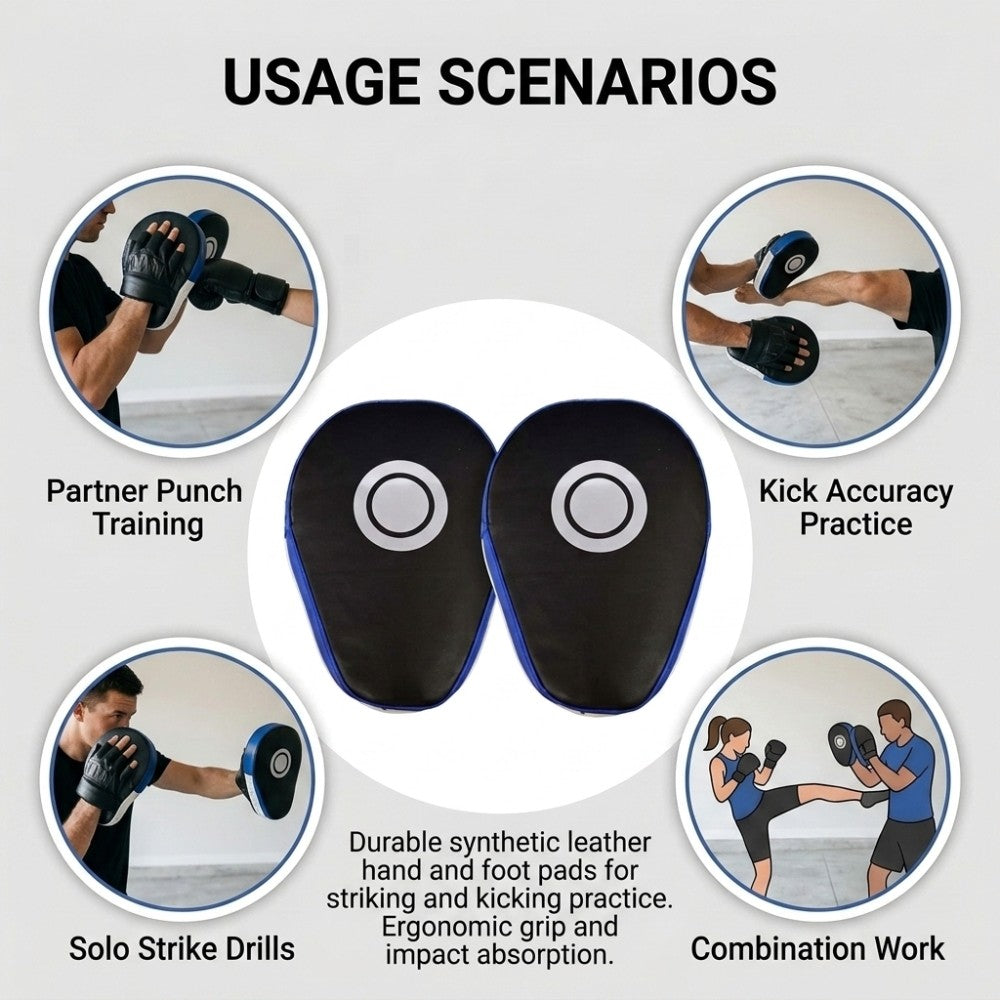 Boxing Punching Pads Kick Training Target Set Blue Black Pair for Muay Thai