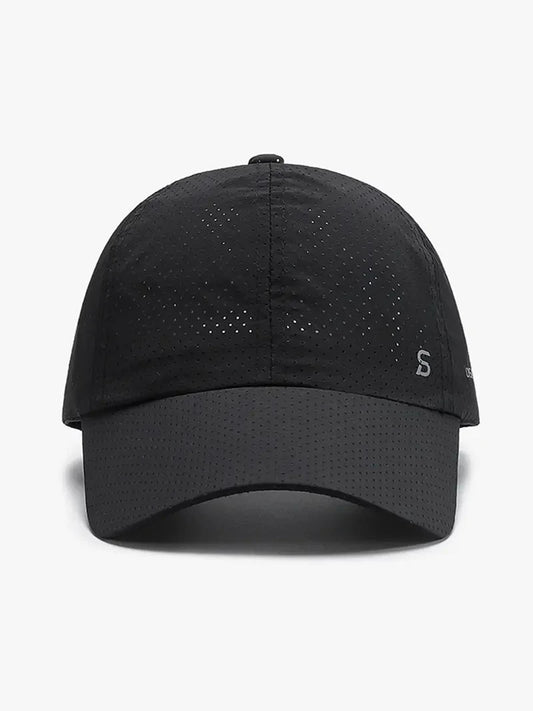 Quick-Dry Mesh Golf Cap with Adjustable Fit & Letter Pattern